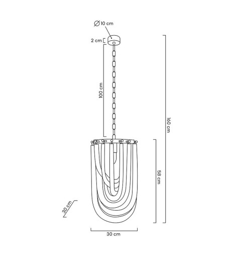 Lampa wisząca MURANO L chrom - szkło, metal