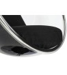 Fotel BUBBLE STAND poduszka czarna - podstawa chrom, korpus akryl, poduszka wełna