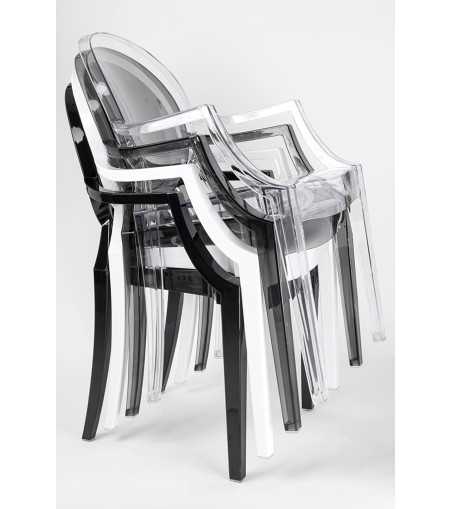 Krzesło LOUIS dymione - poliwęglan