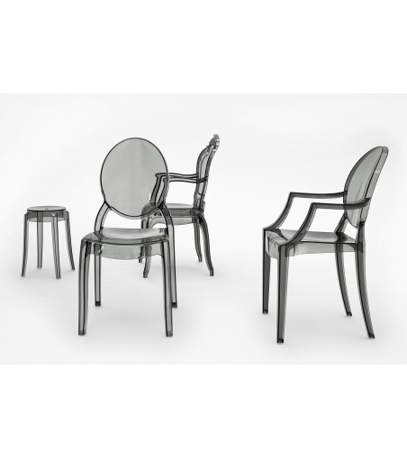 Krzesło LOUIS dymione - poliwęglan